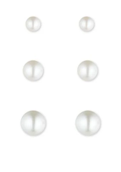 Pearl Trio Stud Earrings Set