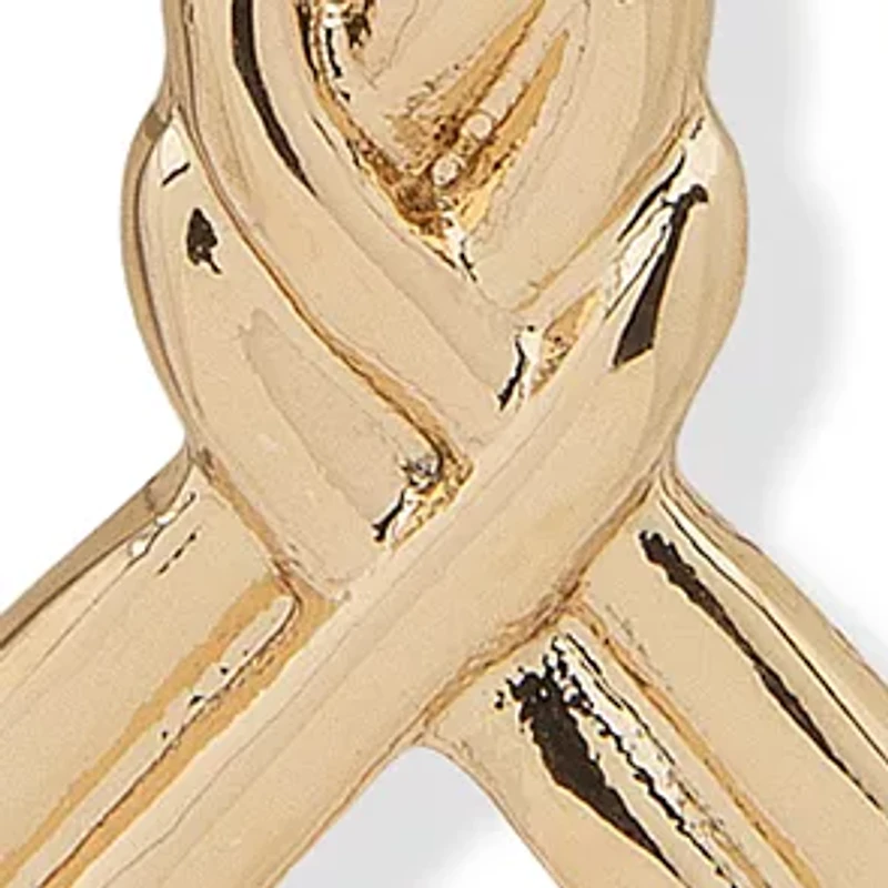 Gold Tone Metal Teardrop Linear Clip Earrings