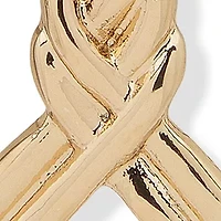 Gold Tone Metal Teardrop Linear Clip Earrings