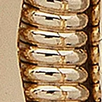 Gold Tone Small Smooth Texture Hoop Earrings