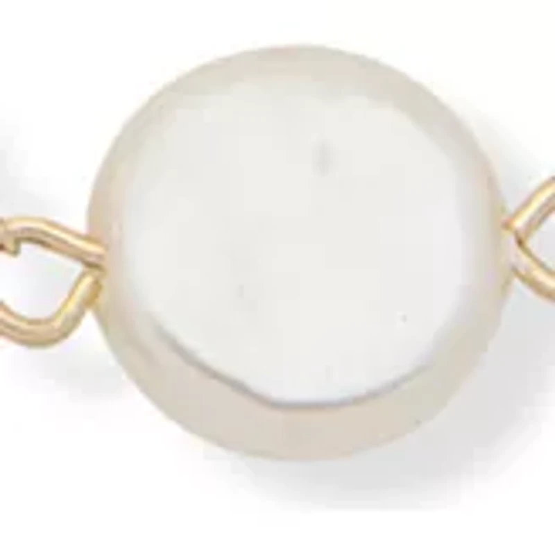 Gold Tone White Pearl Mother of Pearl 16 Inch Carded Pendant  Necklace