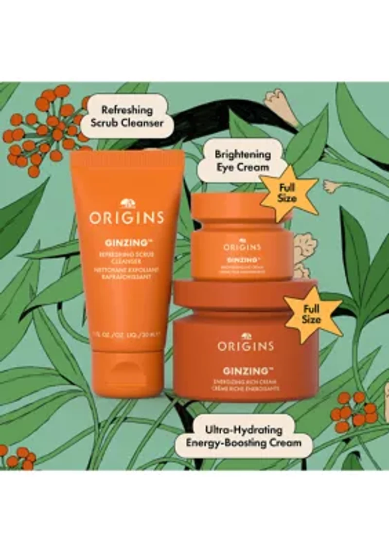 GinZing™ Glowing Essentials Cleanser & Moisturizer Gift Set - $83 Value!
