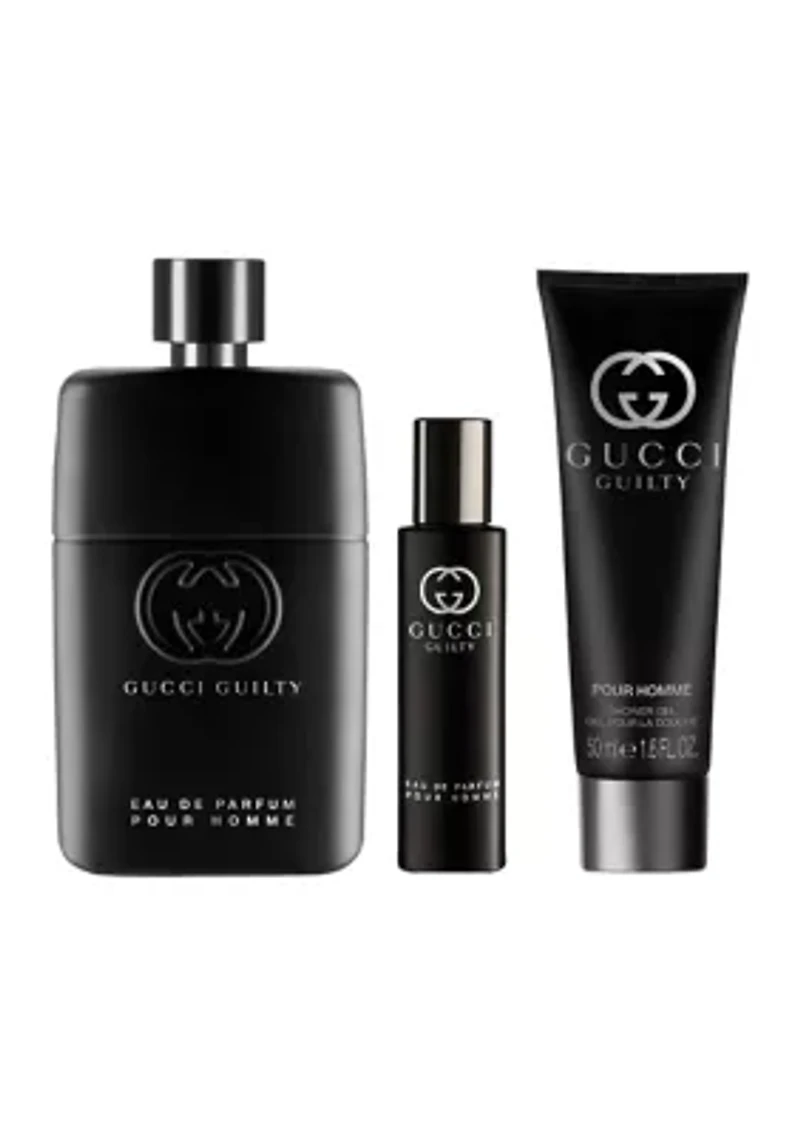Guilty Pour Homme Eau de Parfum for Men and Shower Gel Trio Gift Set