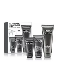 Daily Oil-Free Hydration Men's Skincare Set: Cleanse. Exfoliate. Hydrate - $53 Value!