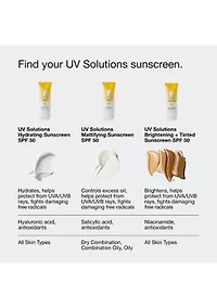 UV Solutions Brightening + Tinted Sunscreen Broad Spectrum SPF 50/PA+++