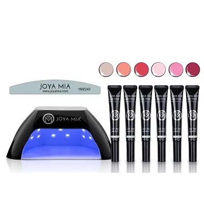 Chik Chak One-Step Gel Nail Polish Pro Kit 8-Piece with LED Lamp and 6 Colors - CK-19, CK-21, CK-24, CK-30, CK-33, CK-38