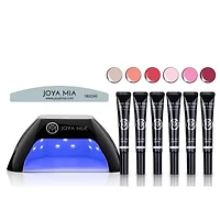 Chik Chak One-Step Gel Nail Polish Pro Kit 8-Piece with LED Lamp and 6 Colors - CK-19, CK-21, CK-24, CK-30, CK-33, CK-38