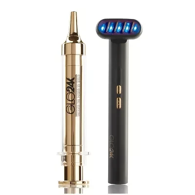 6-IN-1 Beauty Therapy Wand Red/Blue LED Facial Device + 24K Express Non-Surgical Anti-Aging Facelift Cream