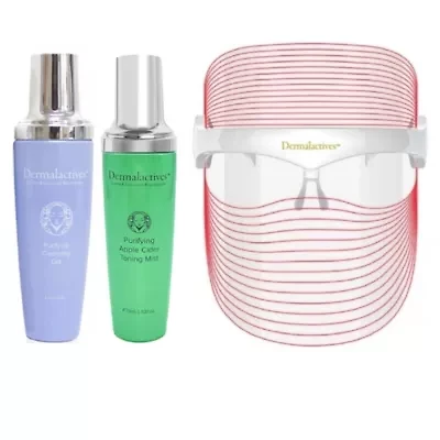 Purifying Apple Cider Toner Mist + Purifying Cleansing Gel +7 in 1 Light Therapy LED Mask 3 Piece Set