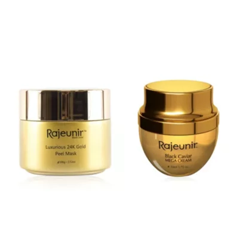 Black Caviar Mega Cream + Luxurious 24K Gold Peel Mask 2 Piece Set