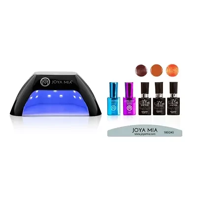 Gel Polish Starter 7-Piece Kit with LED Lamp and 3 Colors - G58, GL14, GL3