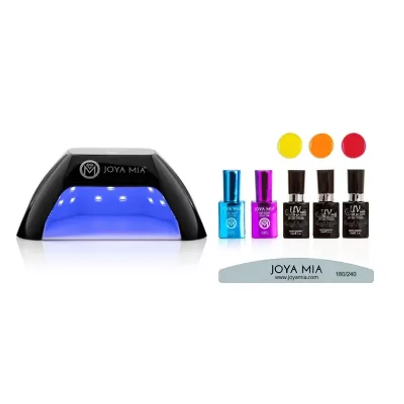 Gel Polish Starter 7-Piece Kit with LED Lamp and 3 Colors - NE10, NE8, NE3