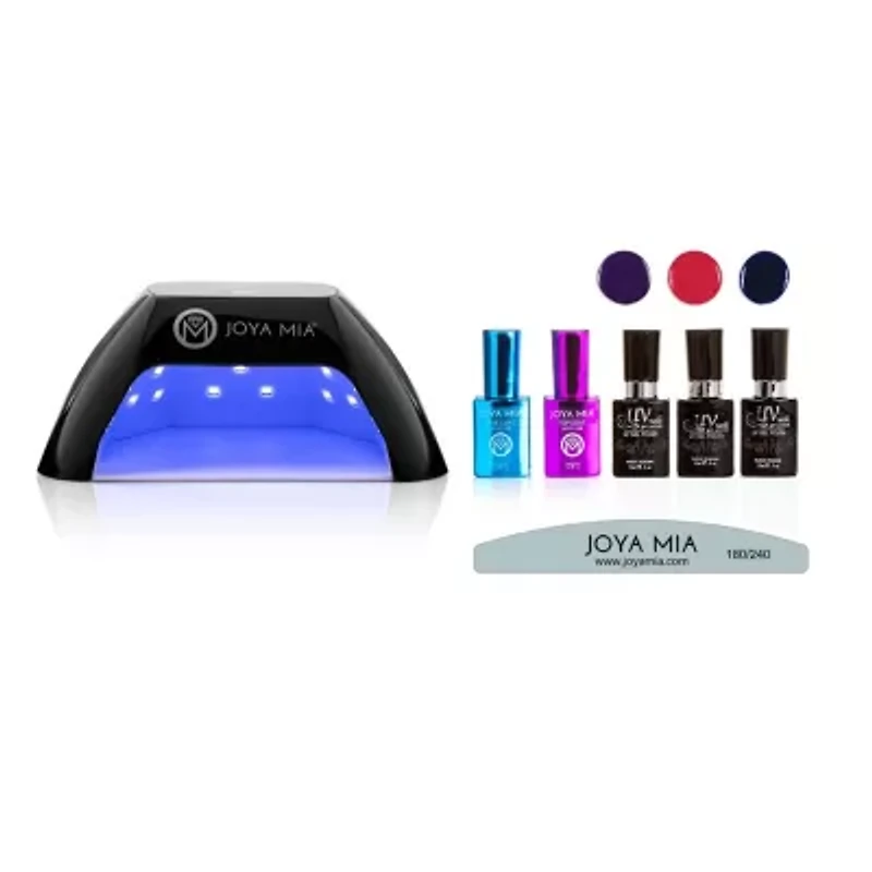 Gel Polish Starter 7-Piece Kit with LED Lamp and 3 Colors - NE1, G23, G56