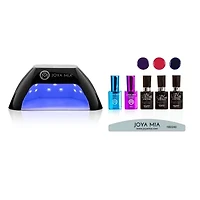 Gel Polish Starter 7-Piece Kit with LED Lamp and 3 Colors - NE1, G23, G56