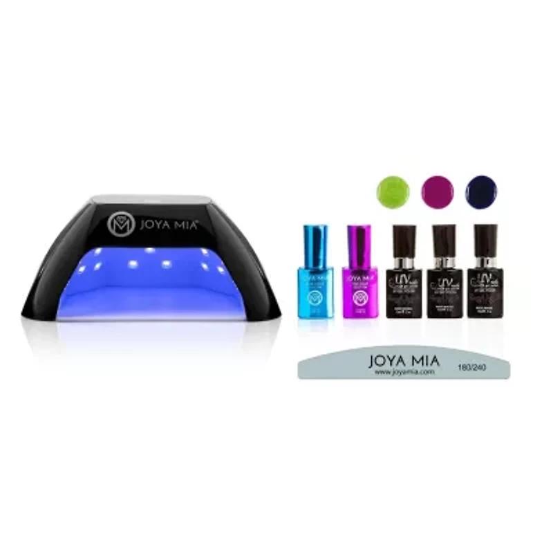 Gel Polish Starter 7-Piece Kit with LED Lamp and 3 Colors - GL24, NE6, NE1