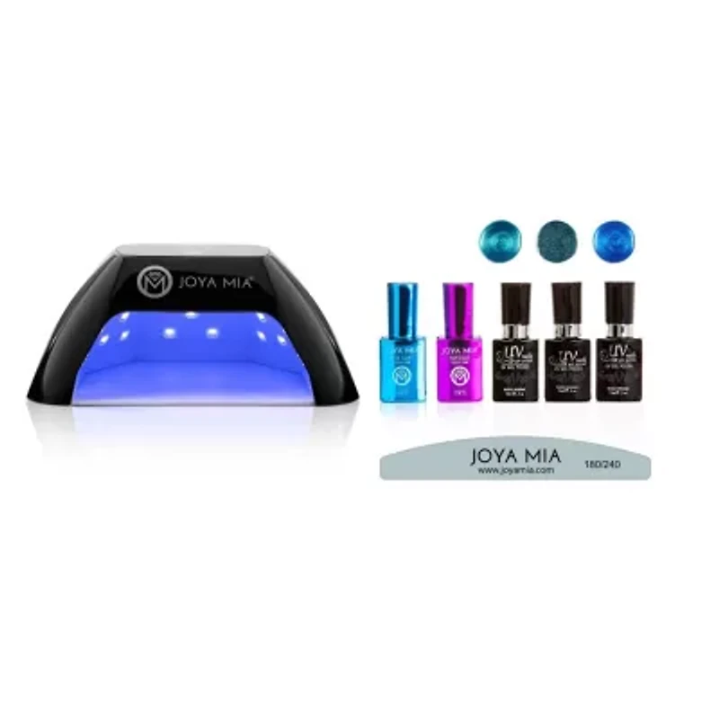 Gel Polish Starter 7-Piece Kit with LED Lamp and 3 Colors - GL21, G74, G73