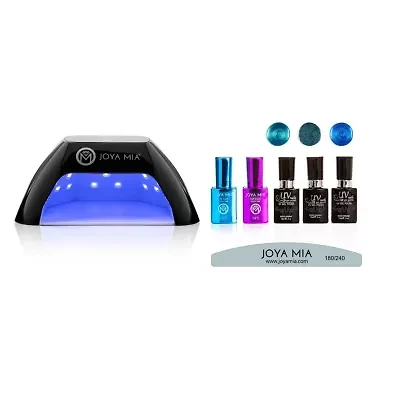 Gel Polish Starter 7-Piece Kit with LED Lamp and 3 Colors - GL21, G74, G73