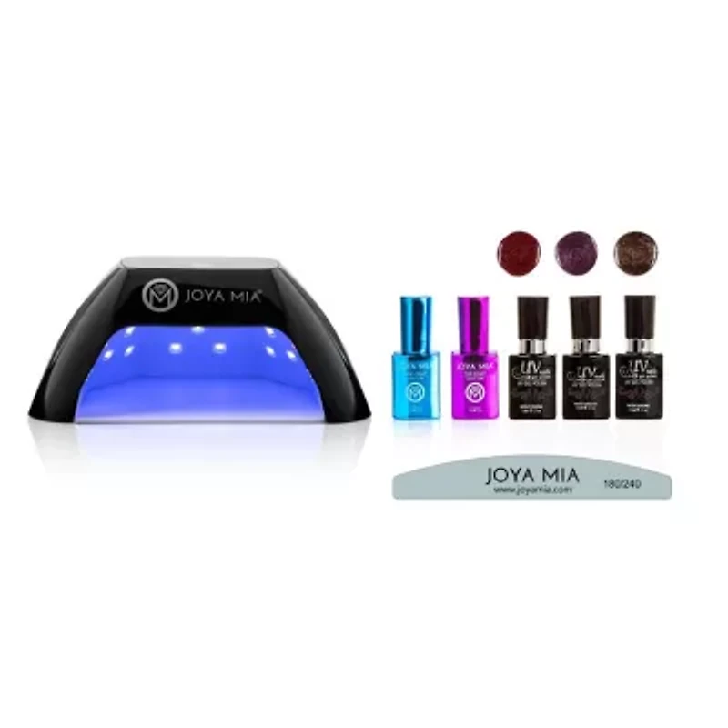 Gel Nail Polish Starter Kit 7-Piece with LED Lamp and 3 Colors- GL16, GL2, GL13