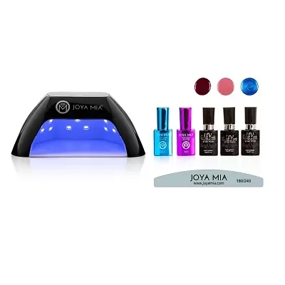 Gel Polish Starter 7-Piece Kit with LED Lamp and 3 Colors - GL1, G14, G73