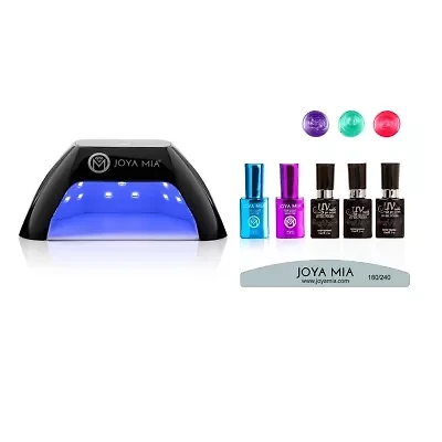 Gel Nail Polish Starter Kit 7-Piece with LED Lamp and 3 Colors - G75, G76, G77