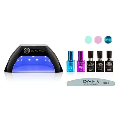 Gel Nail Polish Starter Kit 7-Piece with LED Lamp and 3 Colors - G74, G66, G65