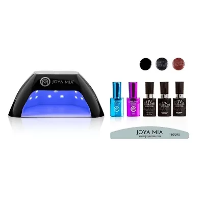 Gel Nail Polish Starter Kit 7-Piece with LED Lamp and 3 Colors -  G72, GL18, GL23