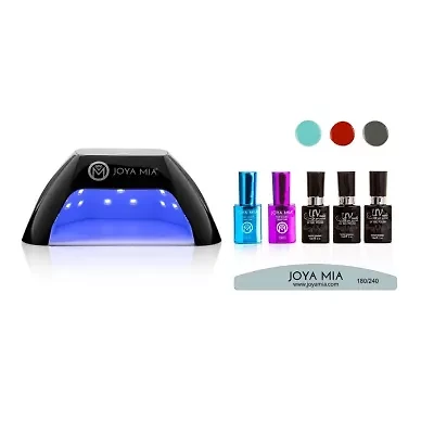 Gel Polish Starter 7-Piece Kit with LED Lamp and 3 Colors - G68, G7, G62