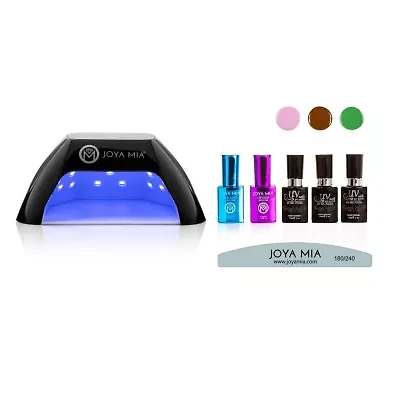Gel Polish Starter 7-Piece Kit with LED Lamp and 3 Colors - G66, G80, G19