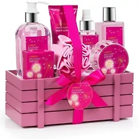 Lovery Home Spa Gift Basket - Luxury Flower Dandelion 8 pc Gift set