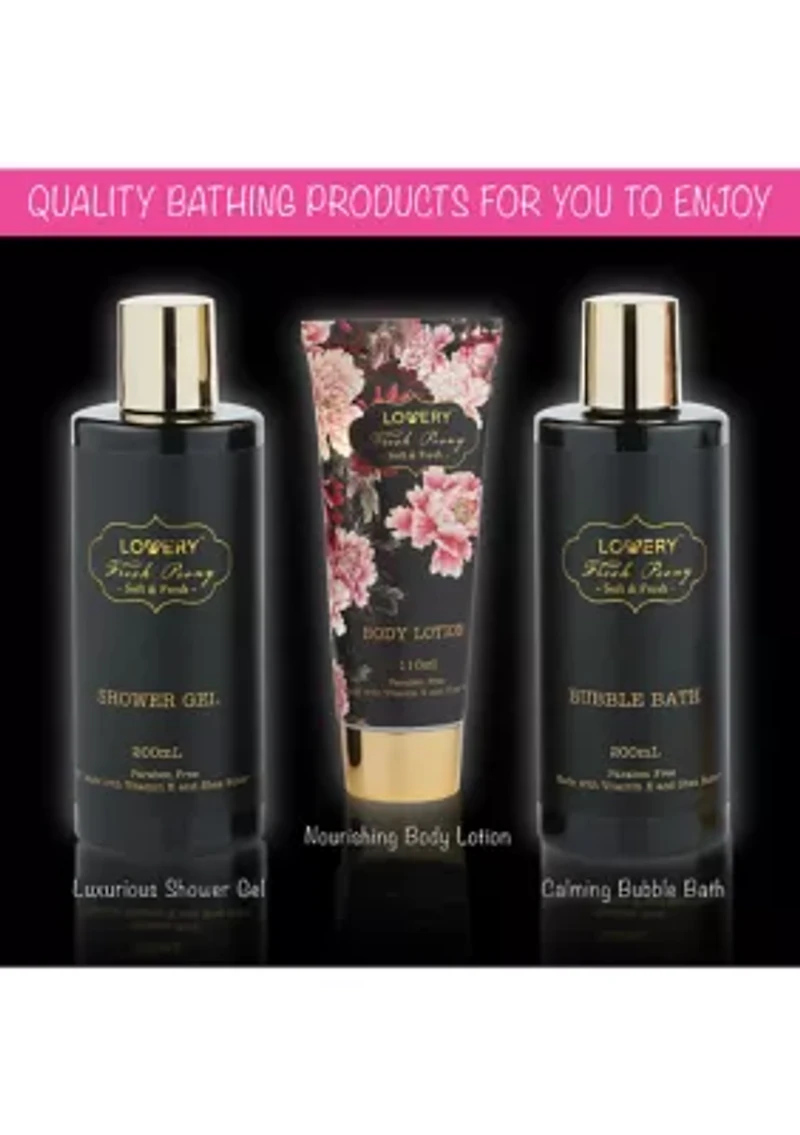 Lovery Home Spa Gift Basket, Luxury 8pc Bath & Body Set