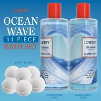 Lovery Home Spa Gift Baskets -  Ocean Wave in Heart Jeweled Holder - 11pc