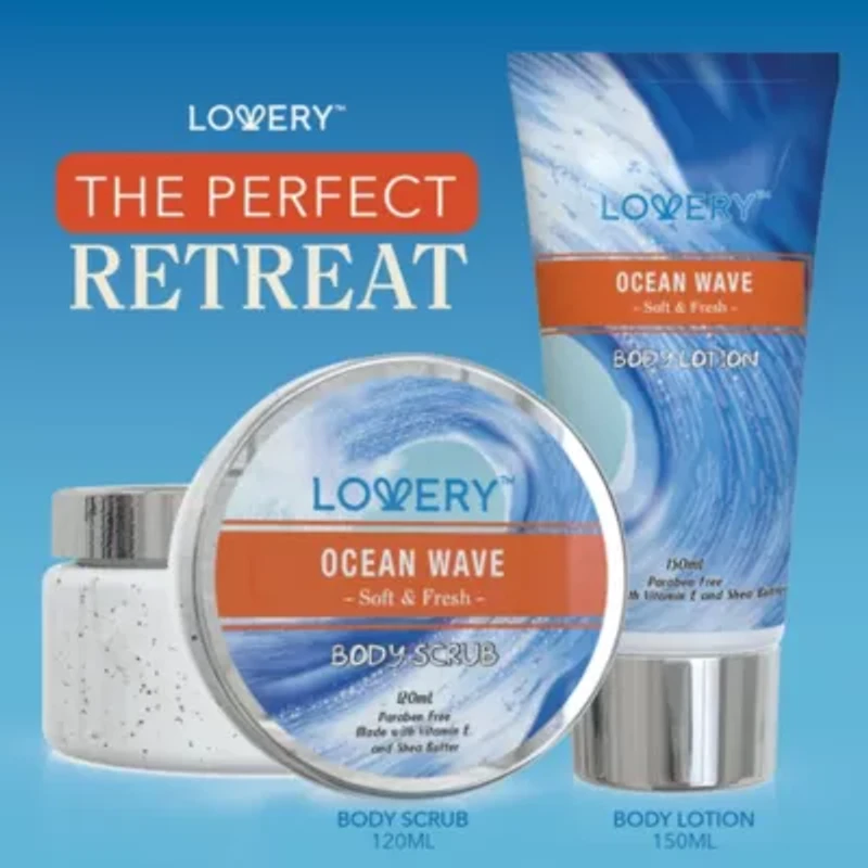 Lovery Home Spa Gift Baskets -  Ocean Wave in Heart Jeweled Holder - 11pc