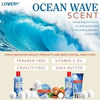Lovery Home Spa Gift Baskets -  Ocean Wave in Heart Jeweled Holder - 11pc