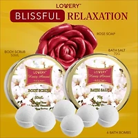 Lovery Bath And Body Gift Basket - Honey Almond - Home Spa Set