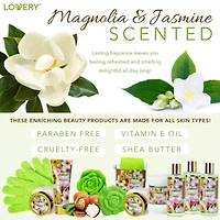 Lovery Home Spa Gift Baskets - Magnolia & Jasmine Scent - 13pc set