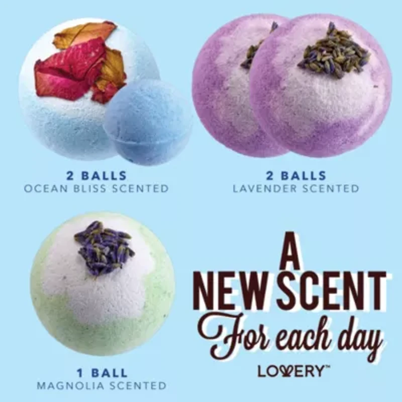 Lovery Bath Bombs Gift Set - 17 Large Bath Fizzies with Shea and Coco Butter