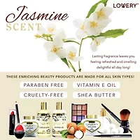 Lovery Premium Bath & Body Gift Basket - Jasmine Scent - Home Spa & Makeup Set - 30pc