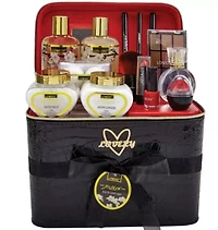 Lovery Premium Bath & Body Gift Basket - Jasmine Scent - Home Spa & Makeup Set - 30pc