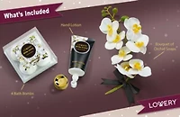 Lovery Home Spa Gift Baskets - Plant Essential Oil with White Orchid Soap Petals