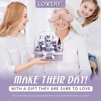 Lovery Home Spa Gift Set - Lavender Coconut - Handmade Pearl Basket - 9pc