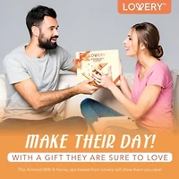 Lovery Bath Gift Set - Almond Milk & Honey Spa - With Handmade Oatmeal Soap & More