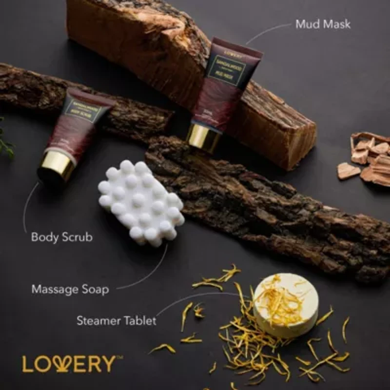 Mens Gift Set - 14 Pc Sandalwood Bath Gift Set - Personal Self Care Kit