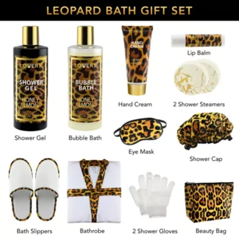 At-Home Spa Kit with Honey Almond Scent – 17Pcs Relaxing Bath Gift Set with Vitamin E-Rich Bath Essentials