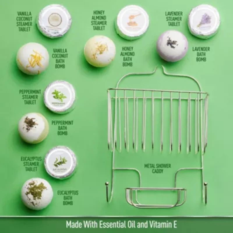 Essential Oil Shower Steamer and Bath Bomb Set - 11 Pieces