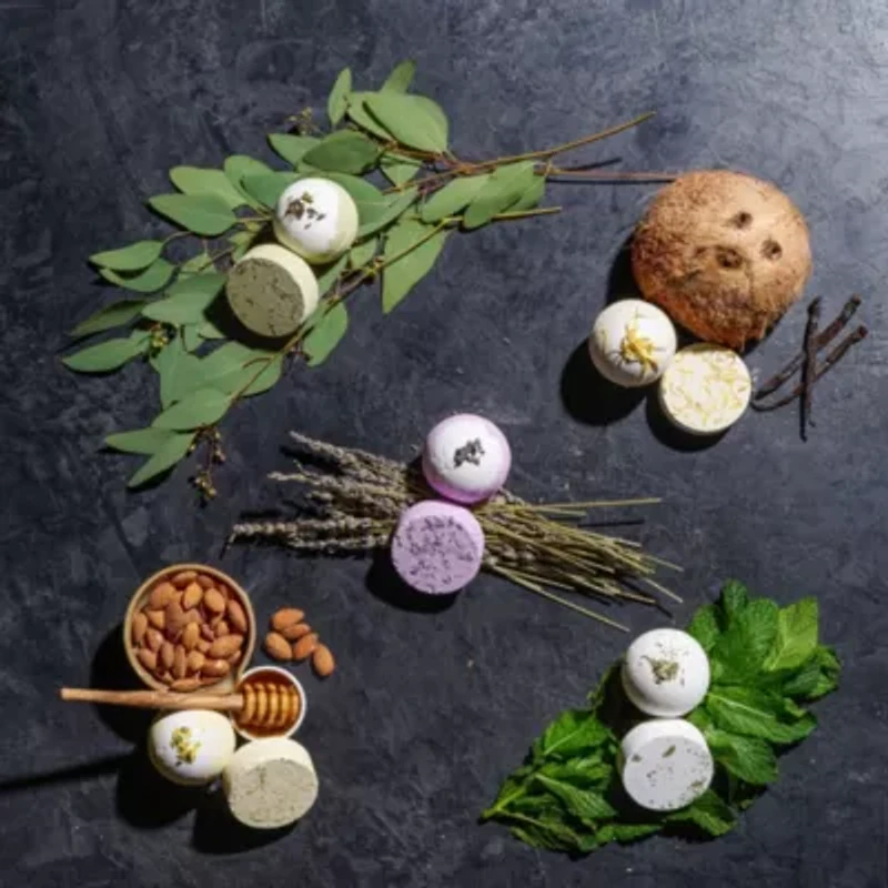 Essential Oil Shower Steamer and Bath Bomb Set - 11 Pieces