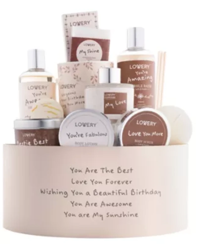 Birthday Gift Basket, Bath and Spa Gift Set for Women, Luxury Birthday Spa Gift Box