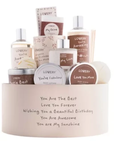 Birthday Gift Basket, Bath and Spa Gift Set for Women, Luxury Birthday Spa Gift Box