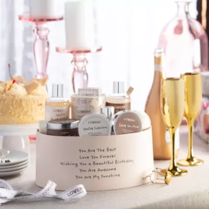 Birthday Gift Basket, Bath and Spa Gift Set for Women, Luxury Birthday Spa Gift Box