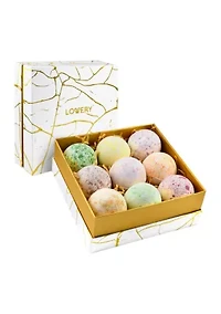 Marble Bath Bombs Set, 9 Handmade Bubble Bombs Gift Box