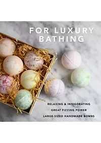 Marble Bath Bombs Set, 9 Handmade Bubble Bombs Gift Box